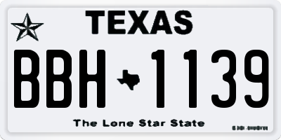 TX license plate BBH1139
