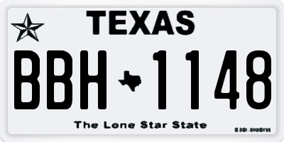 TX license plate BBH1148