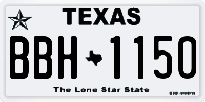 TX license plate BBH1150