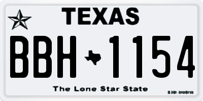 TX license plate BBH1154