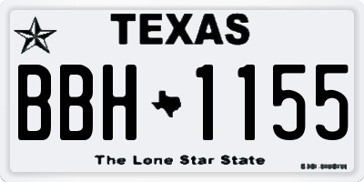 TX license plate BBH1155