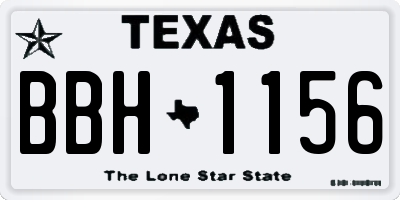 TX license plate BBH1156