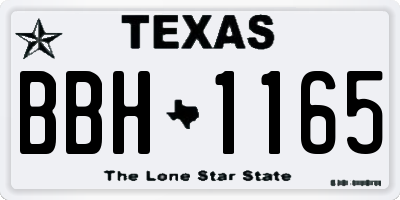 TX license plate BBH1165