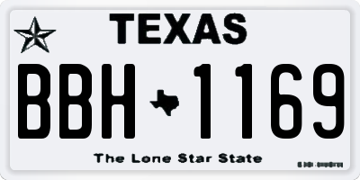 TX license plate BBH1169