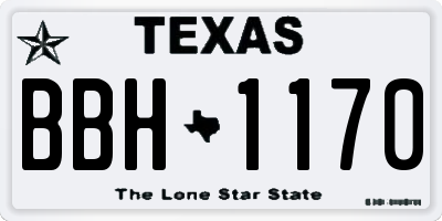 TX license plate BBH1170