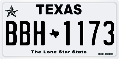 TX license plate BBH1173