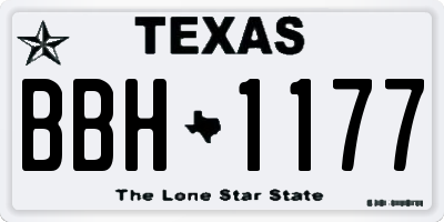 TX license plate BBH1177