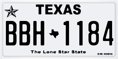 TX license plate BBH1184
