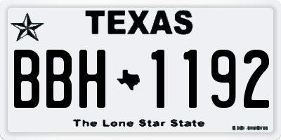 TX license plate BBH1192