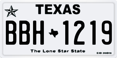 TX license plate BBH1219