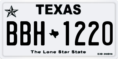 TX license plate BBH1220