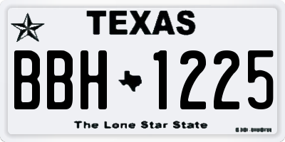 TX license plate BBH1225