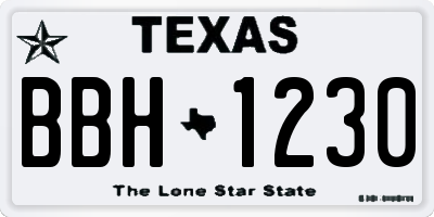 TX license plate BBH1230