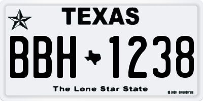 TX license plate BBH1238