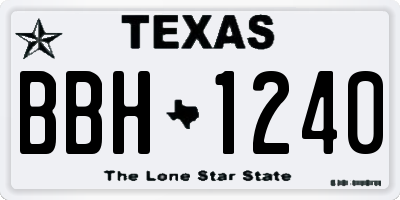 TX license plate BBH1240