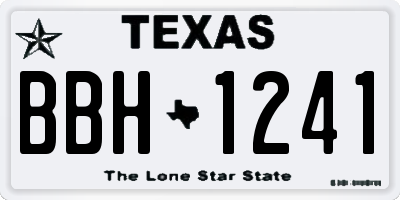 TX license plate BBH1241