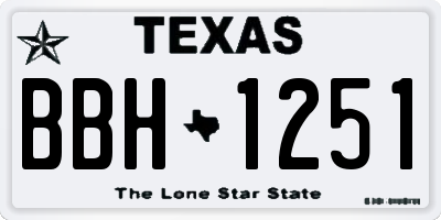 TX license plate BBH1251