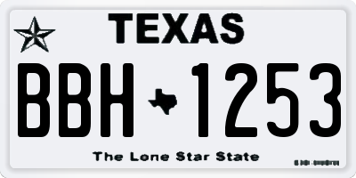 TX license plate BBH1253