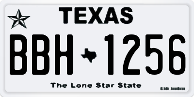 TX license plate BBH1256