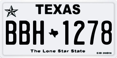 TX license plate BBH1278