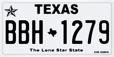 TX license plate BBH1279