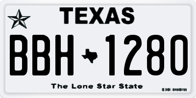 TX license plate BBH1280