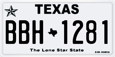 TX license plate BBH1281