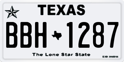 TX license plate BBH1287