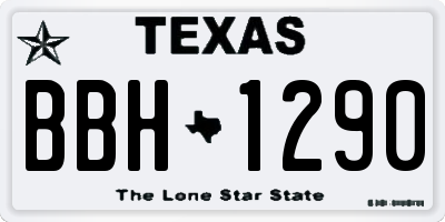 TX license plate BBH1290