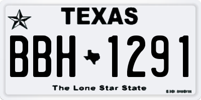 TX license plate BBH1291