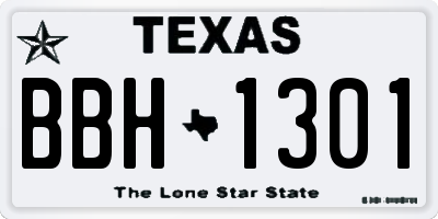 TX license plate BBH1301