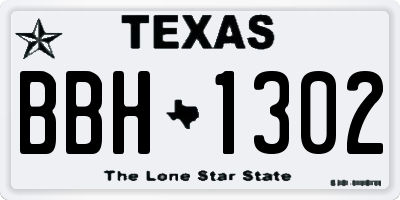 TX license plate BBH1302