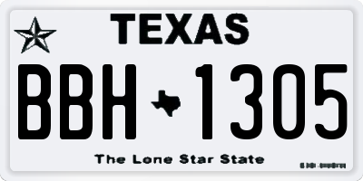 TX license plate BBH1305