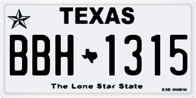 TX license plate BBH1315