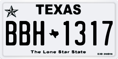 TX license plate BBH1317