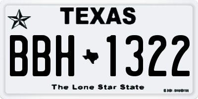 TX license plate BBH1322