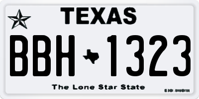 TX license plate BBH1323