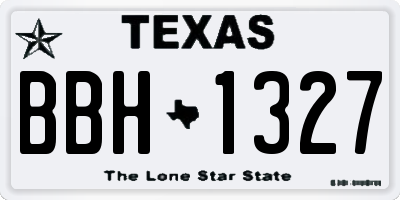 TX license plate BBH1327