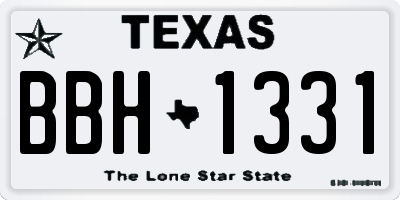 TX license plate BBH1331