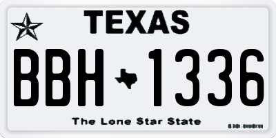 TX license plate BBH1336