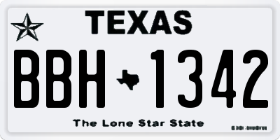 TX license plate BBH1342