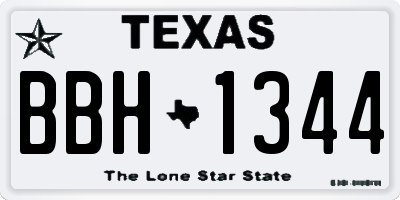 TX license plate BBH1344