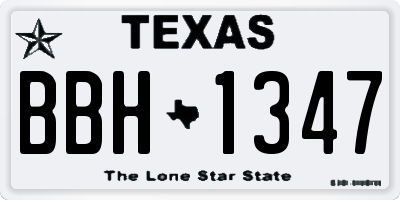 TX license plate BBH1347