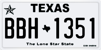 TX license plate BBH1351