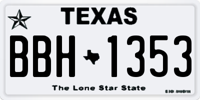 TX license plate BBH1353