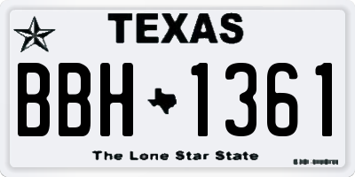 TX license plate BBH1361