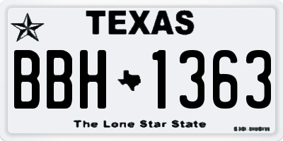 TX license plate BBH1363