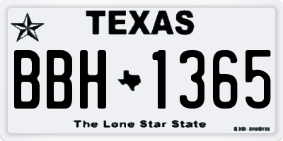 TX license plate BBH1365