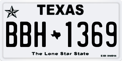 TX license plate BBH1369