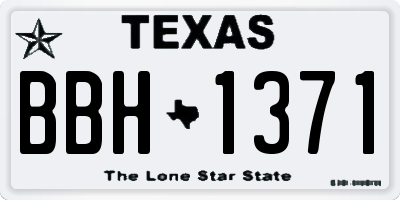 TX license plate BBH1371